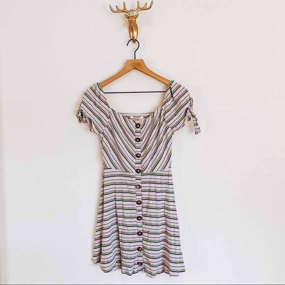 miami Dresses & Skirts - Miami striped Button Front Mini Dress Size Small